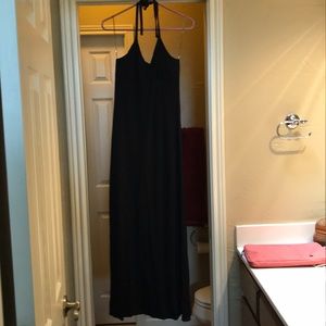Halter top black maxi dress